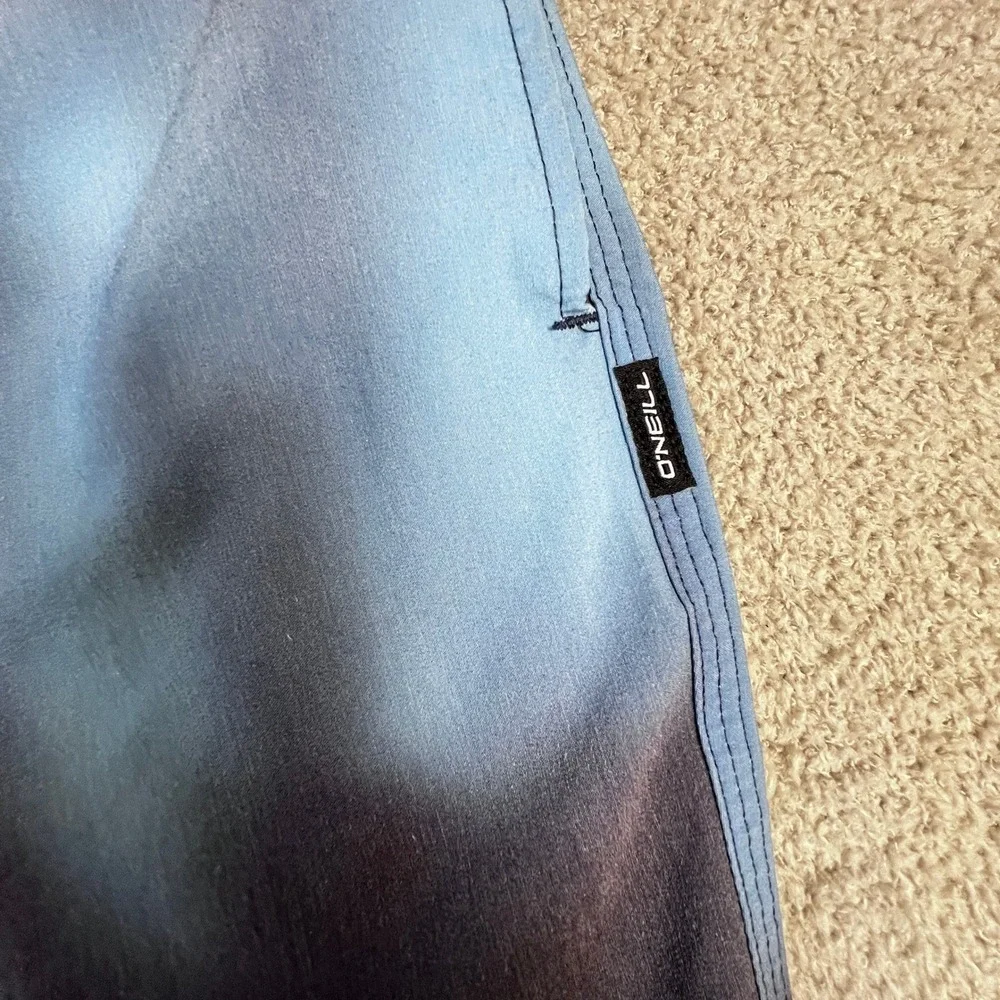 O'Neill Hybrid Board Shorts Mens Large Blue Grey Tie‎ Dye Swim Trunks SP218A005